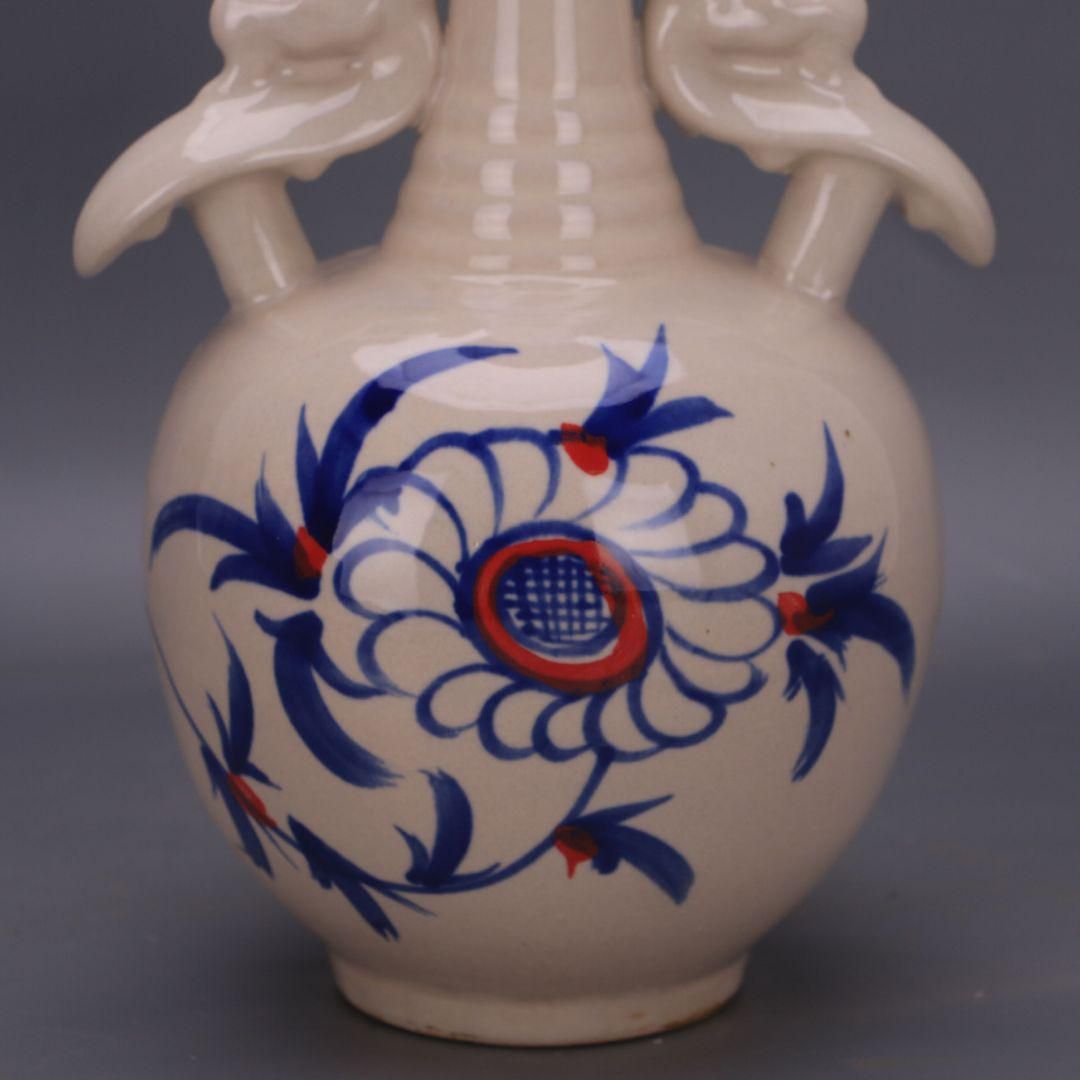 青花凤凰缠枝纹将军罐 景徳鎮 陶磁器 装飾品 現代工芸品 美術品 置物