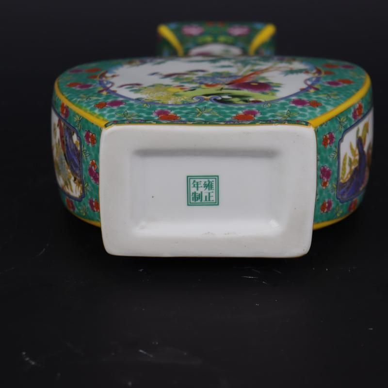 清乾隆帝浮彫藍釉粉彩花鳥天球瓶 景徳鎮 陶磁器 装飾