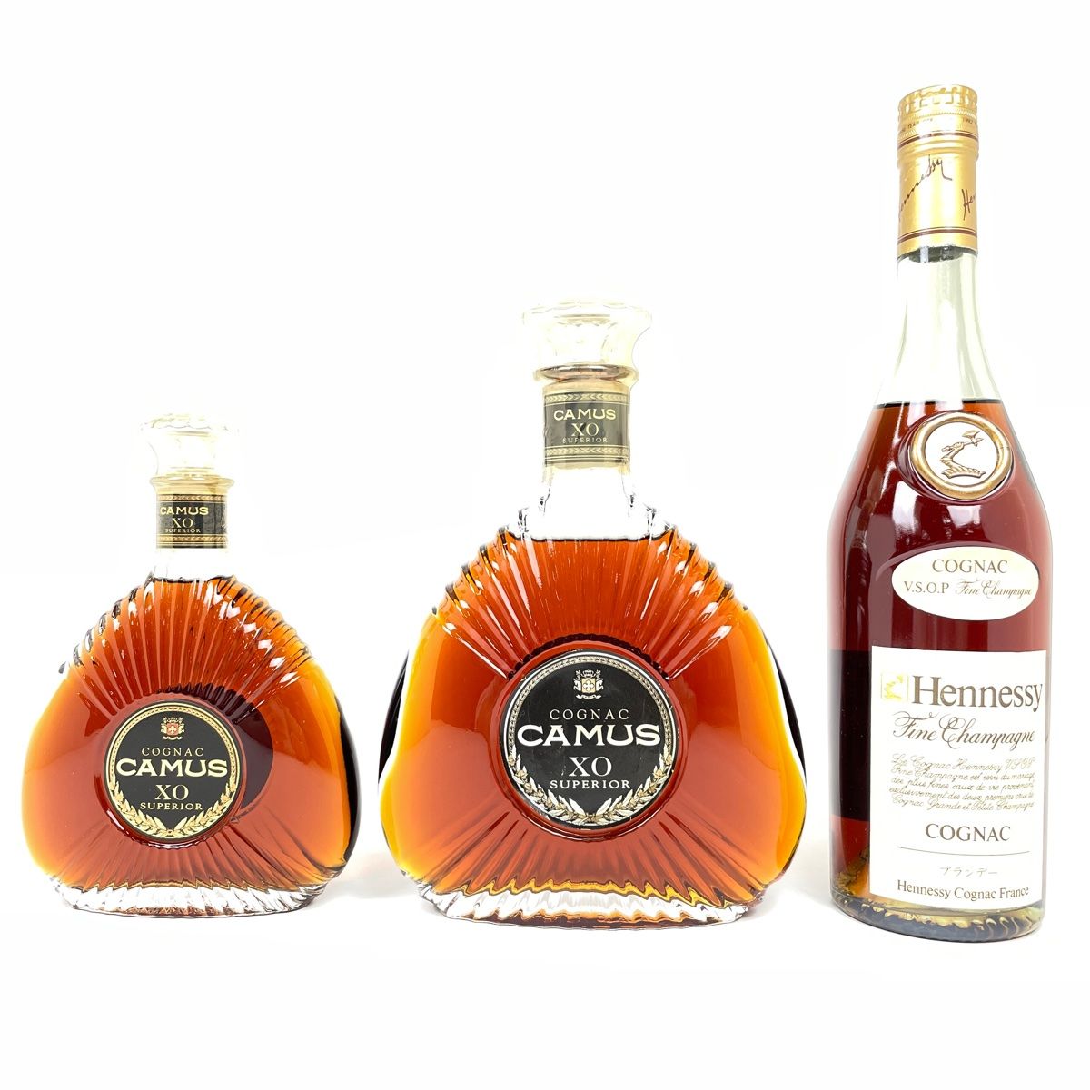 3本 カミュ ヘネシー コニャック ショップ 700ml ブランデー セット