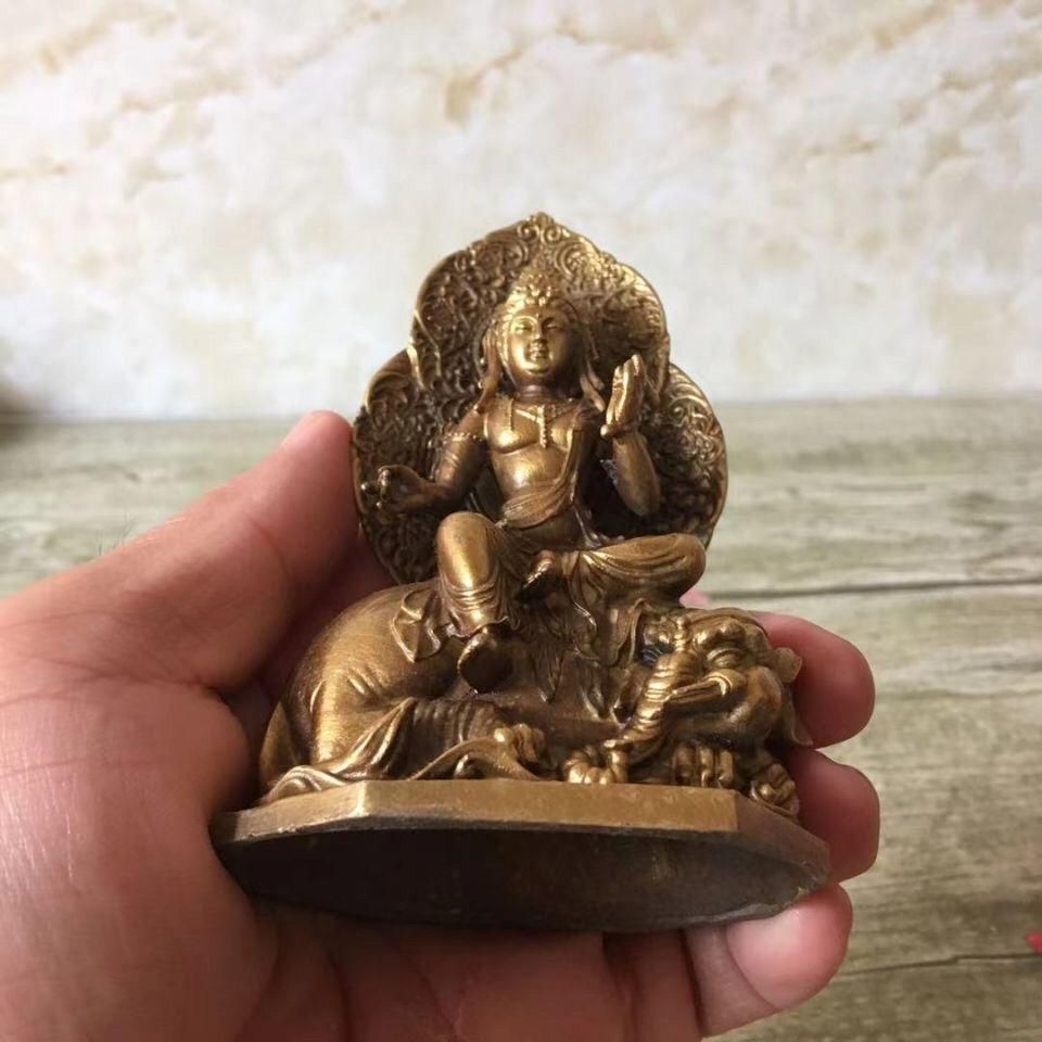 仏教美術 仏像 文殊普賢菩薩 騎青獅子白象 家内 仏堂 茶室 工芸品 置物