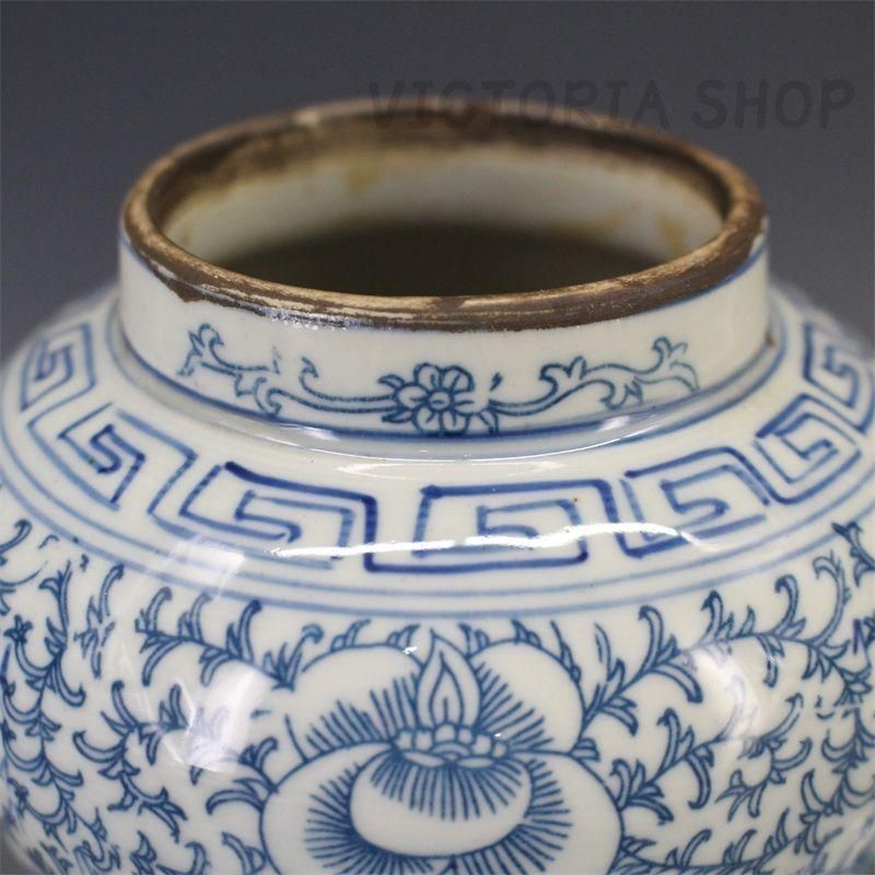 清乾隆青花纏枝竜紋将軍缶 景徳鎮 陶磁器 装飾品 現代工芸品 美術品