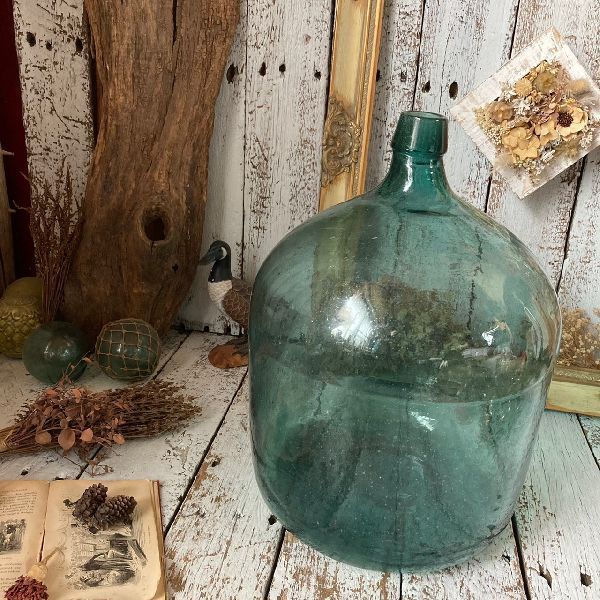 特大デミジョンボトル ガラスビン 古いガラス 美しい気泡と色合い