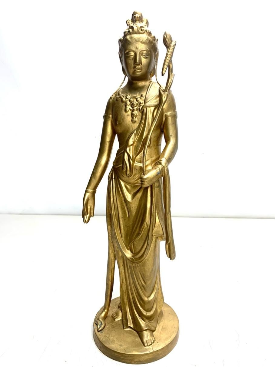 貴重 観音菩薩 高村光雲 ブロンズ像 高さ39cm 重さ約2kg 立像 仏像