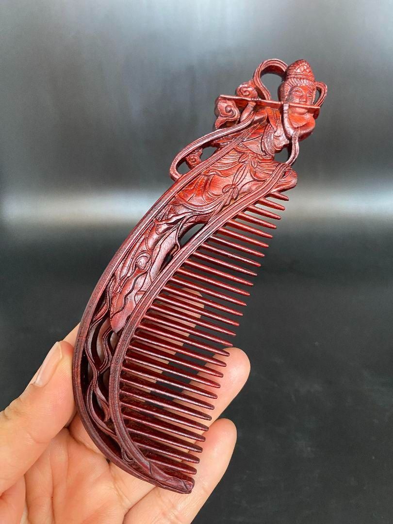 竹 彫刻 亭台楼閣筆箱 書道具 文房具 現代工芸品 美術品 置物 竹 彫刻