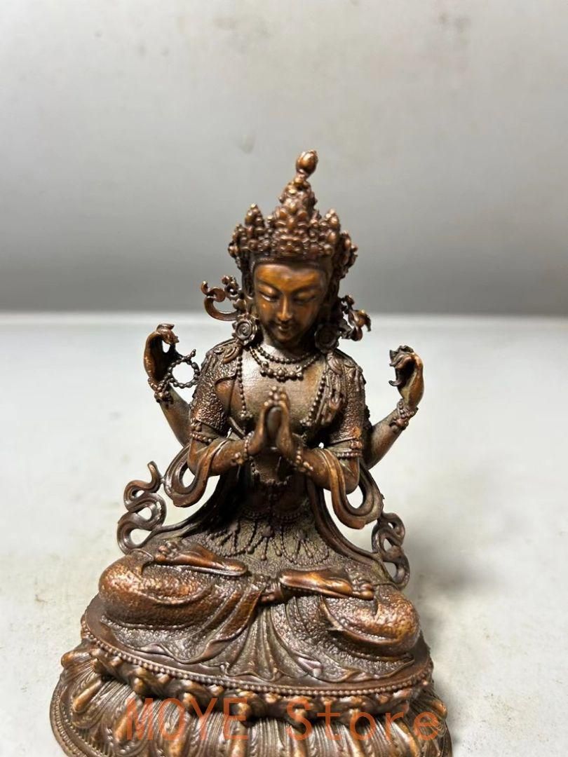 銅製 仏像 八臂十一面観音仏像 開運 風水 招財 置物 工芸品 銅製 仏像