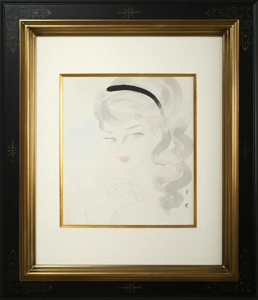 魁】保証品 コレクター放出品 東郷青児 「バラ一輪」 リトグラフ 高級