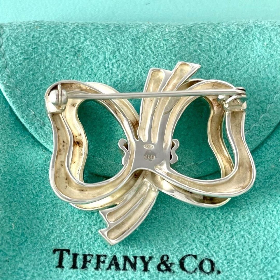 オールドティファニー リボン ブローチ シルバー 925 TE1fe - メルカリ