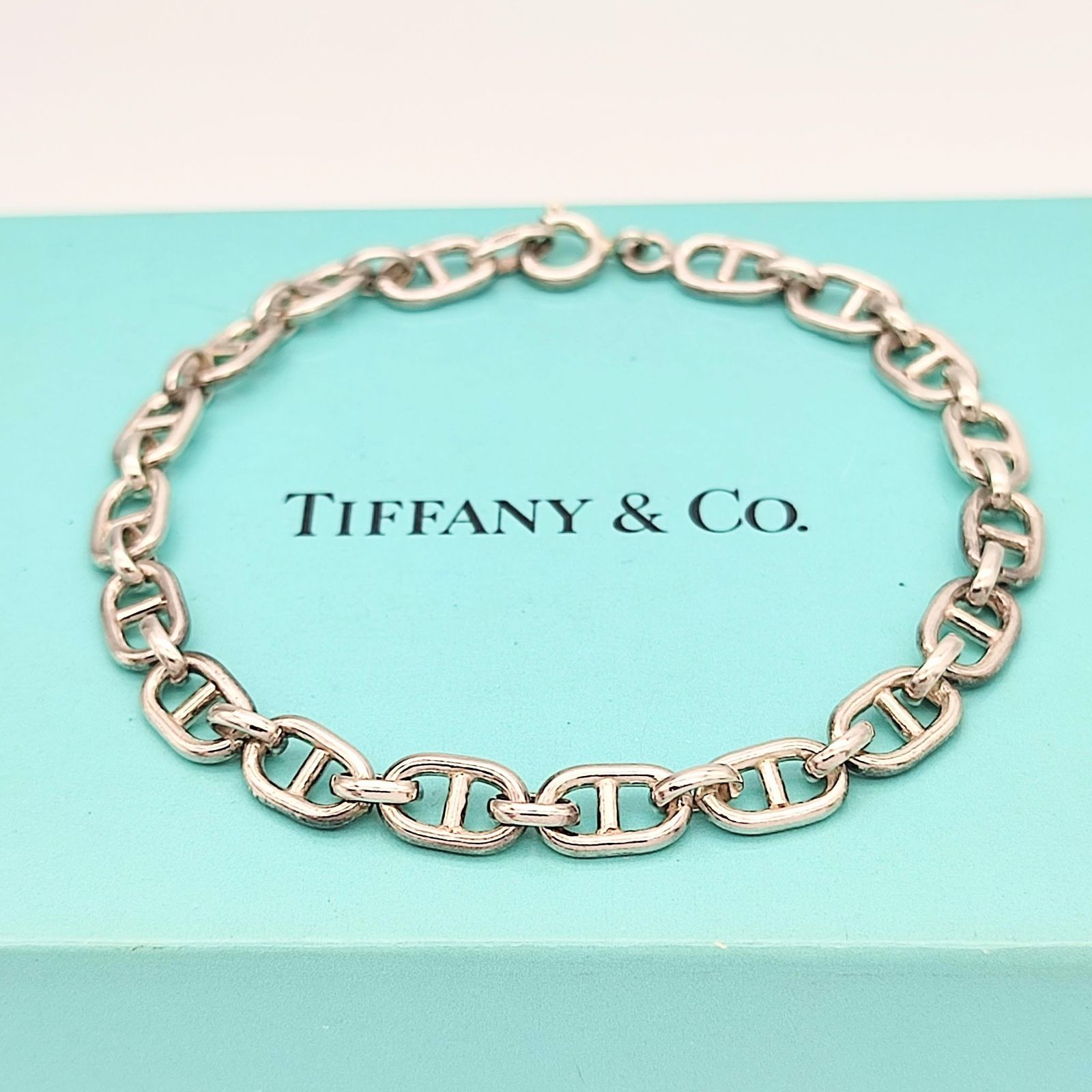 美品】Tiffany ティファニー アンカーチェーンブレスレット シルバー