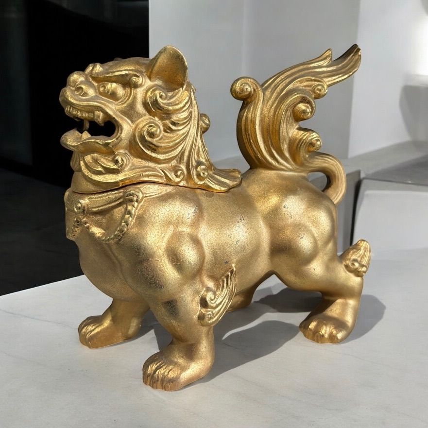 香炉高岡銅器唐獅子