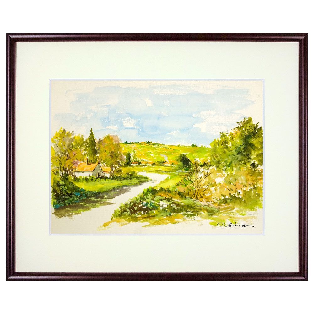 貴重品」沢野ひとし ほっこりした海辺の風景水彩画（原画） 【公式通販】