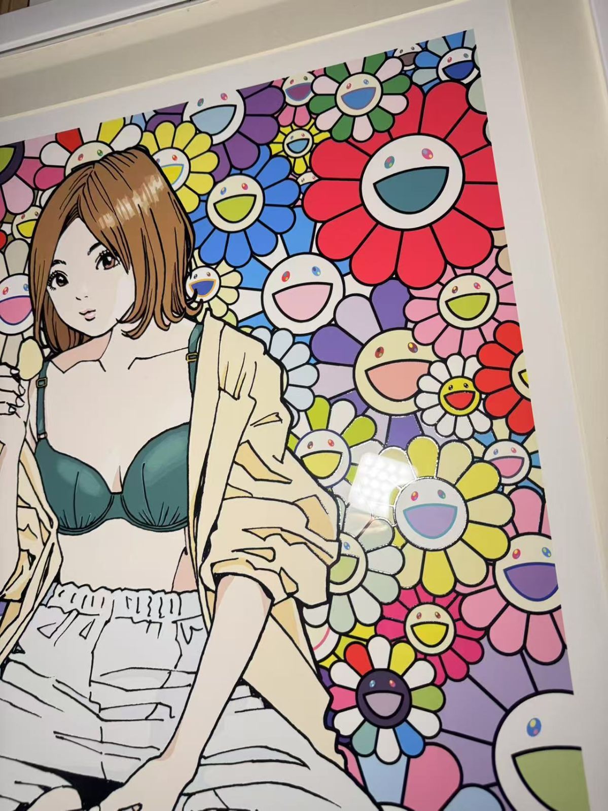 江口寿史・村上隆エディションサイン入りコラボレーション版画「famicom」