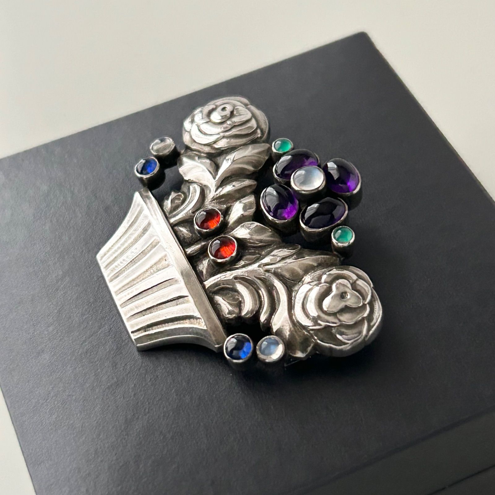 廃盤☆ジョージジェンセン花かご＃67ブローチ