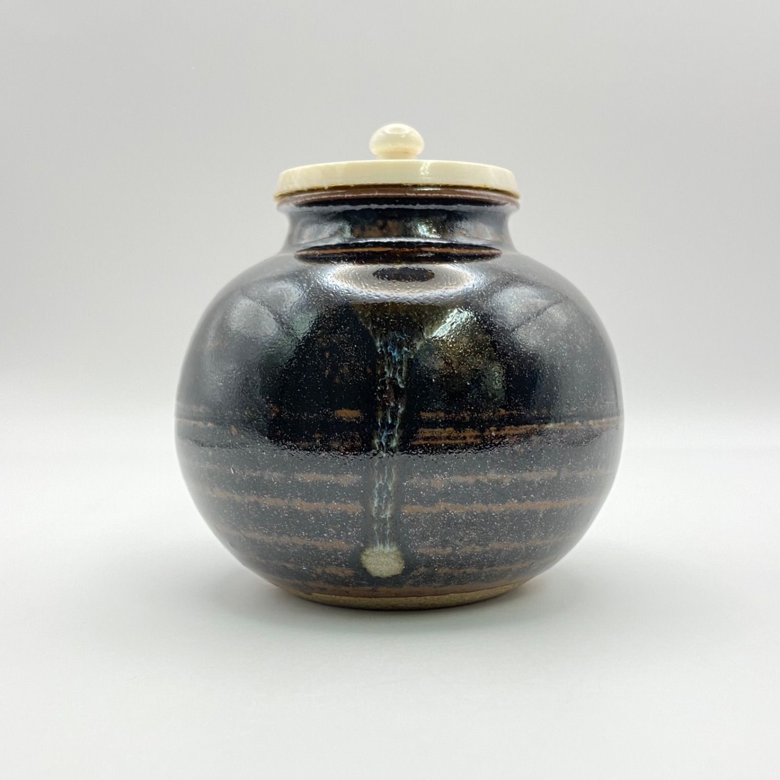 専用【真作保証】大名物 珠光文琳茶入写 松本鉄山作 有楽緞子