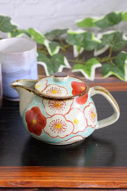 九谷焼 古九谷 赤九谷 馬絵 牛絵 茶器セット 煎茶道具 金彩 共箱