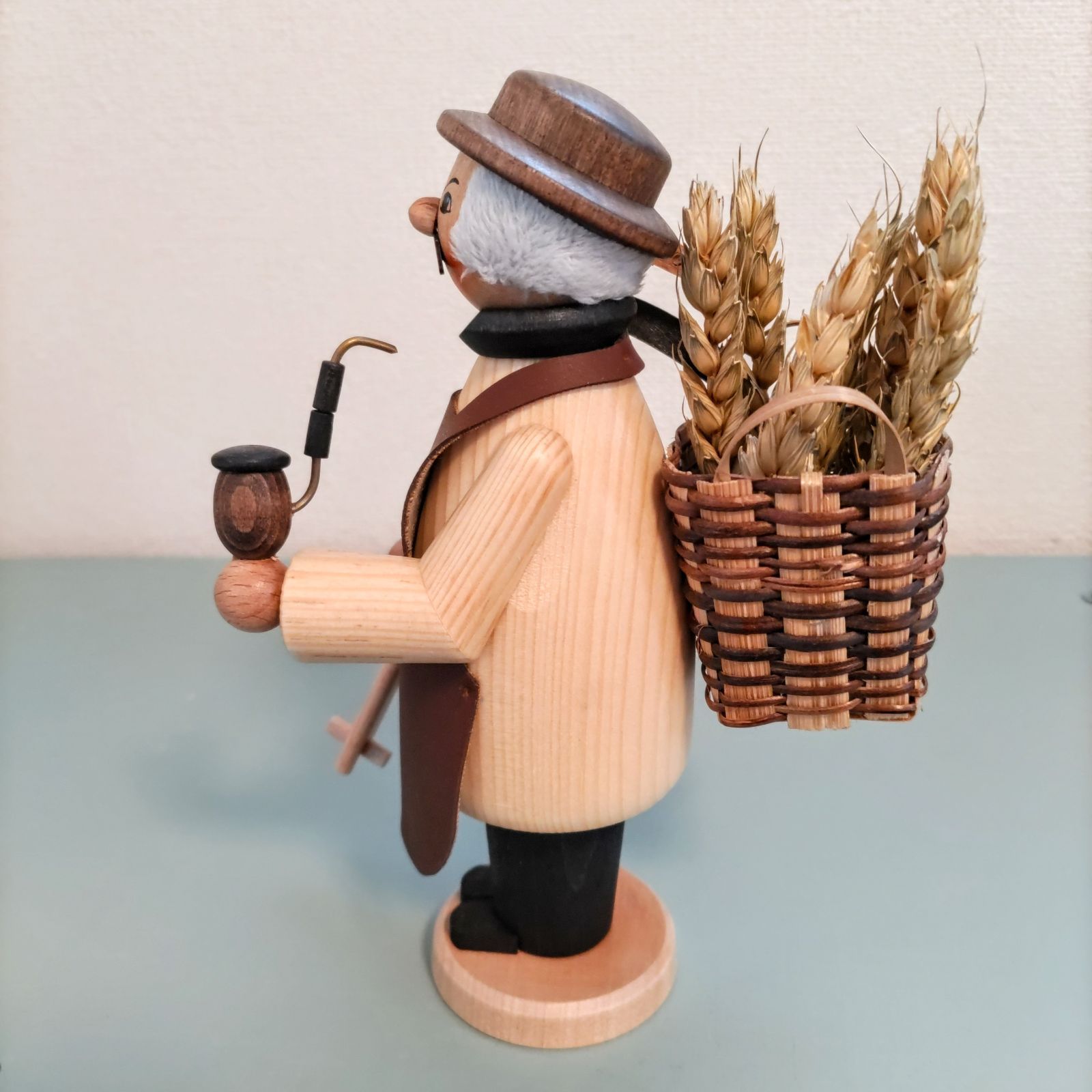 ドイツ 煙出し人形 農夫 ファーマー 伝統工芸品 木製人形 ドイツ雑貨