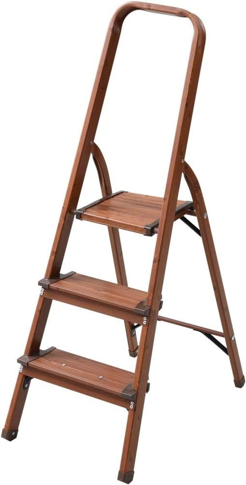 1092 ビンテージ 古い木のステップラダー 脚立 梯子 飾り棚 古家具