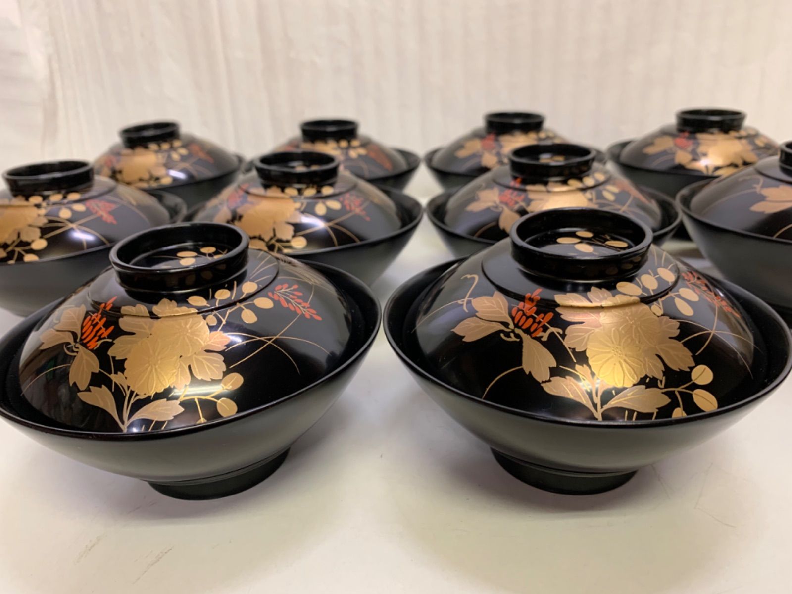 輪島塗 忍紋 吸物椀 井波唯志 五客 輪島塗吸い物椀5個