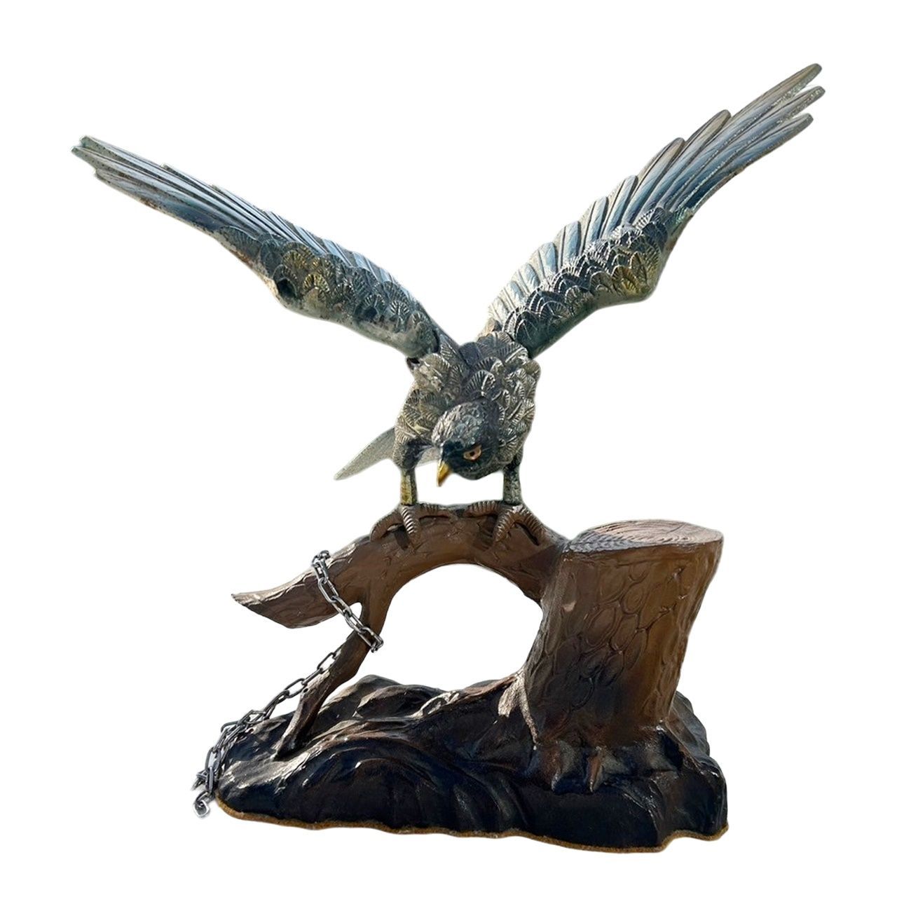 鷹の置物 金属製 オブジェ 鷹の置物 鷹の置物 金属工芸品 縁起物 高級