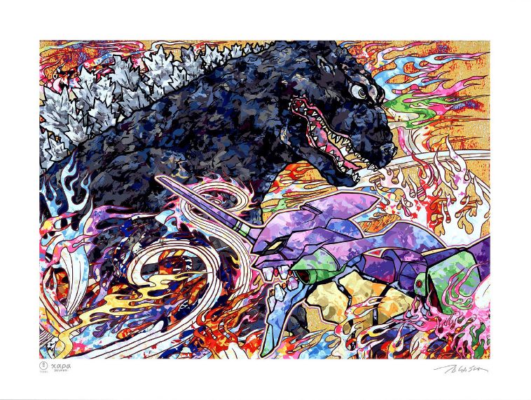 村上隆 版画 庵野秀明監督へのオマージュ: シン・ゴジラ&エヴァ 村上隆
