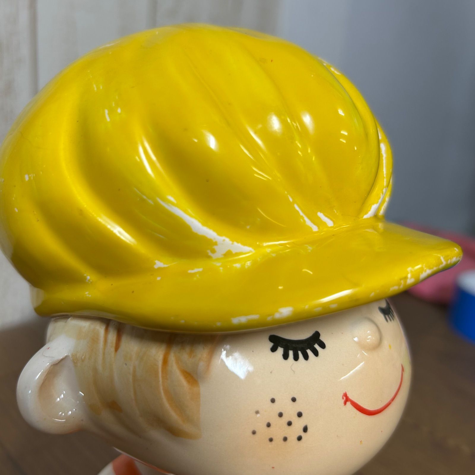 昭和レトロ 水森亜土 陶器 亜土ちゃん 貯金箱 キャラクター あどちゃん