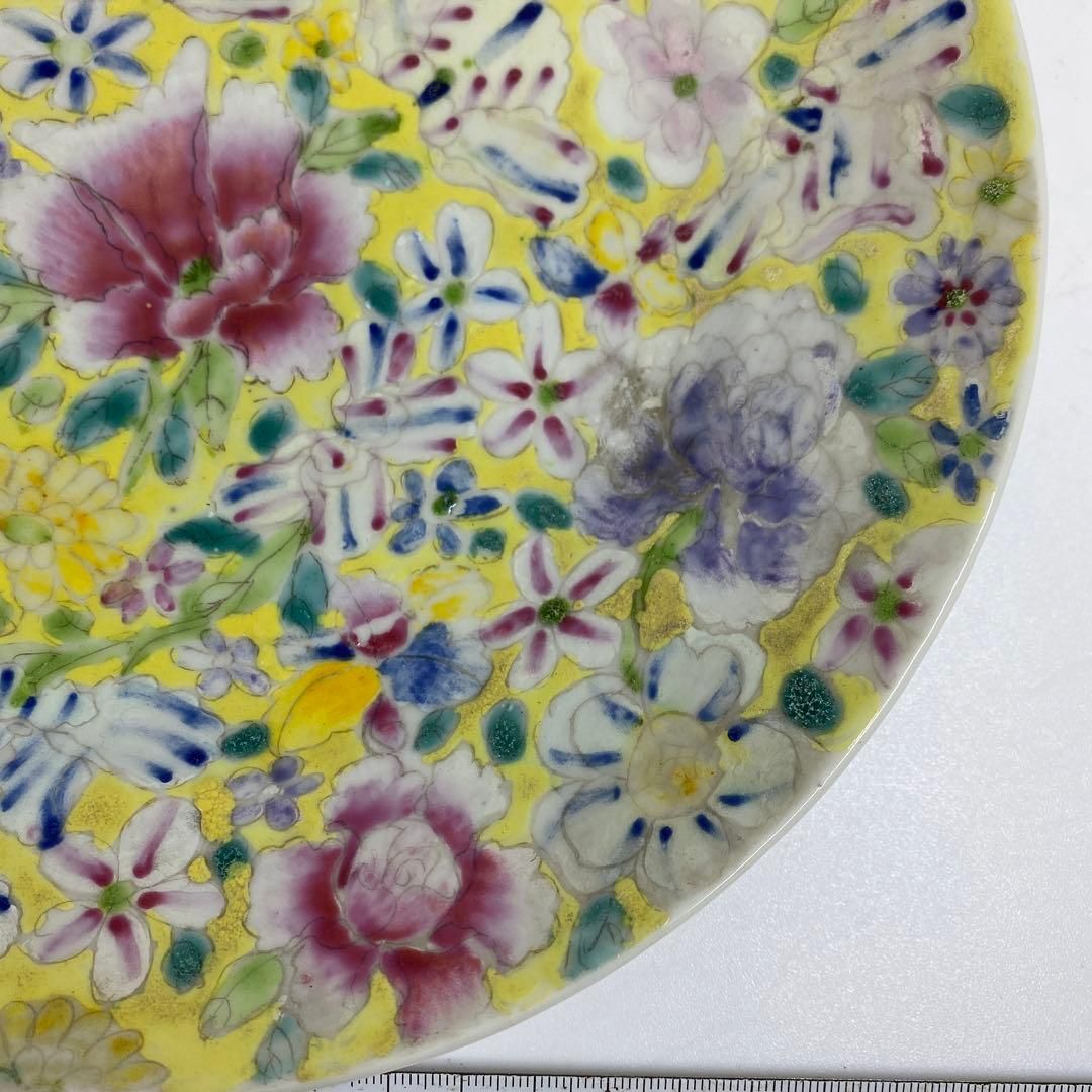 2615 中国骨董 乾隆年製銘 粉彩 桃の図 花入 時代物 2615 中国骨董