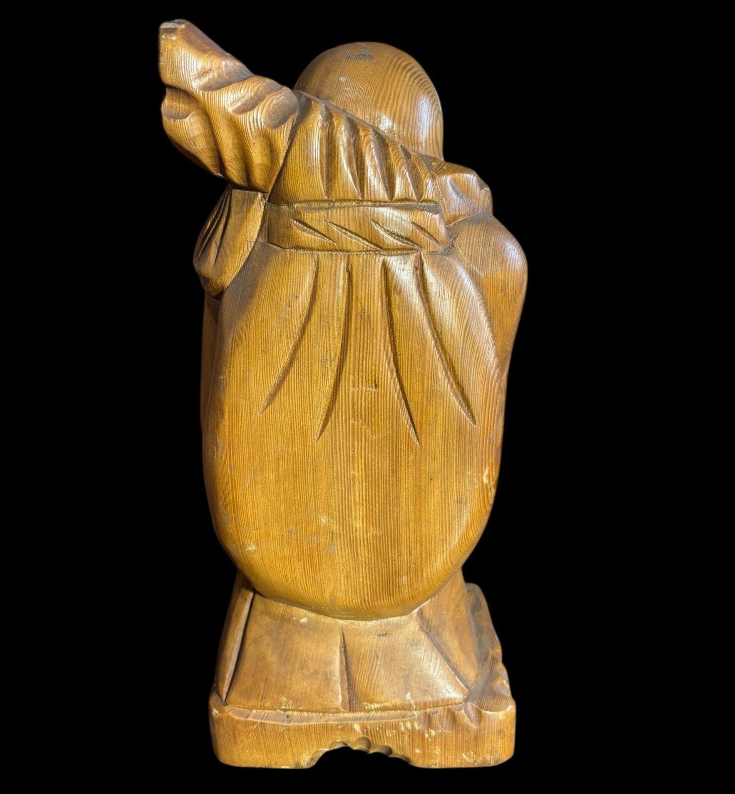 天然木 一刀彫 七福神 布袋様 天然木 一刀彫 七福神 布袋様 天然木