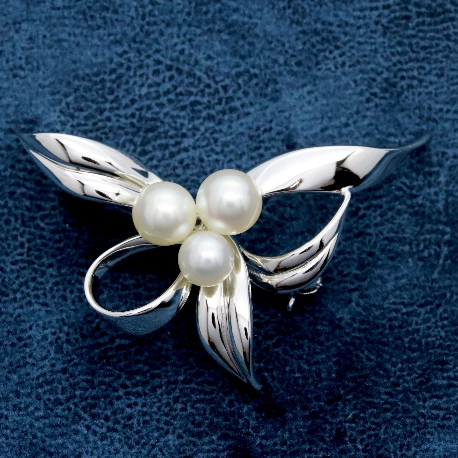 極美品✨MIKIMOTO ミキモト アコヤパール ブローチ コサージュ リーフ