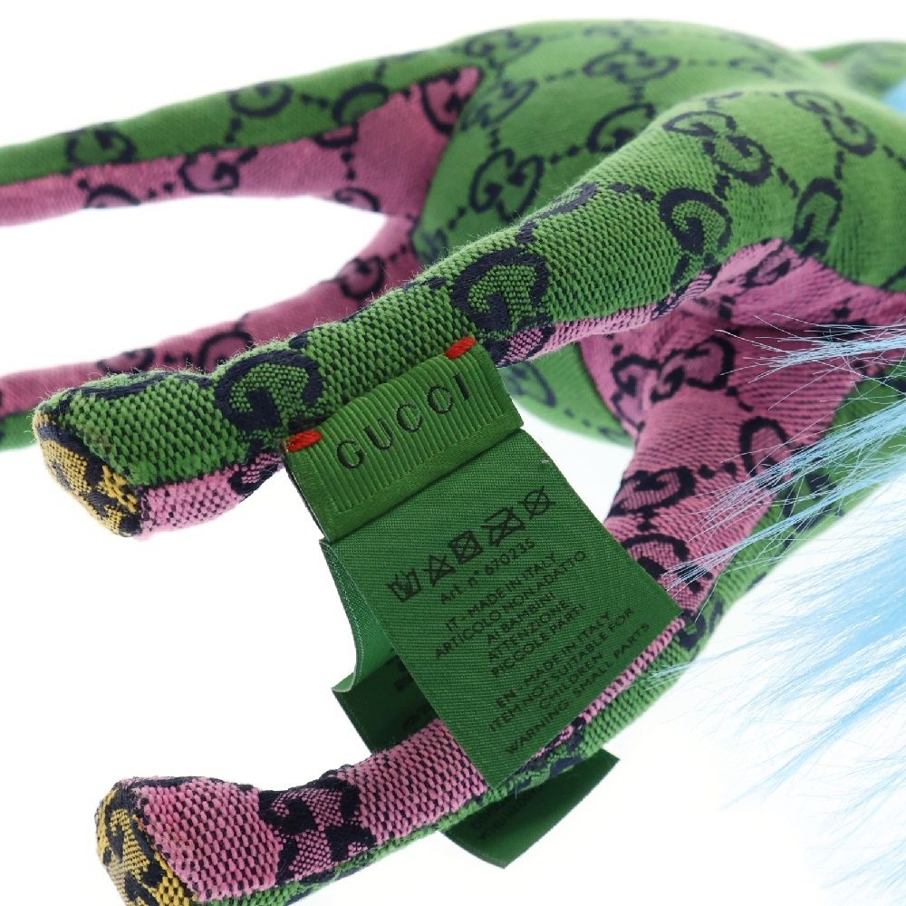 GUCCI (グッチ) デコラティブキリンGG柄ぬいぐるみフィギュア グリーン