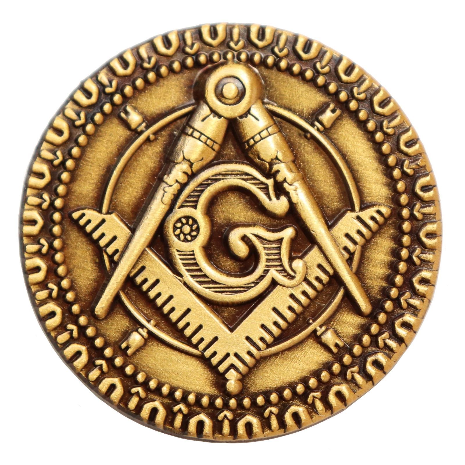 ピンバッジ フリーメイソン 定規とコンパスのシンボル・アイコンマーク