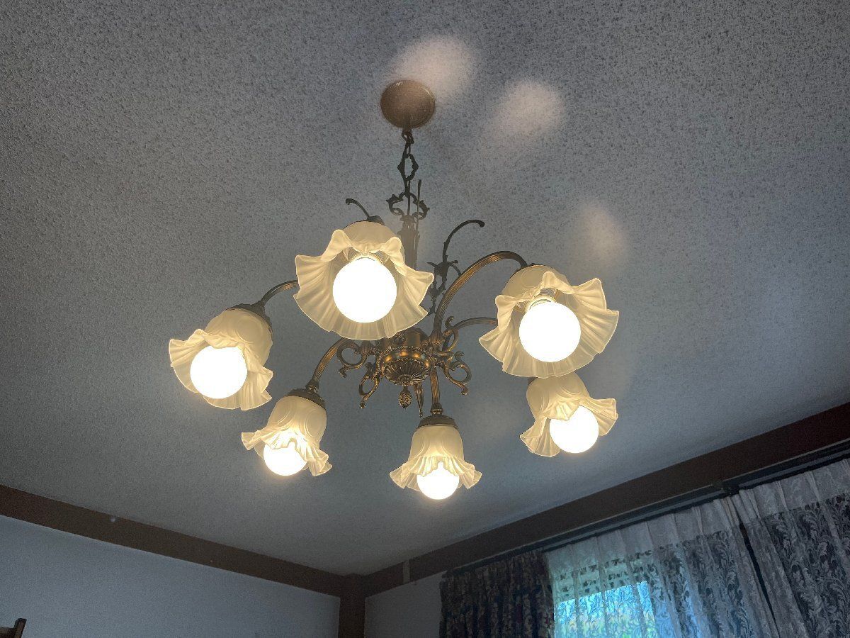 ○MEIWA SANGYO 明和産業 ロココ調 アンティーク 6灯 シャンデリア