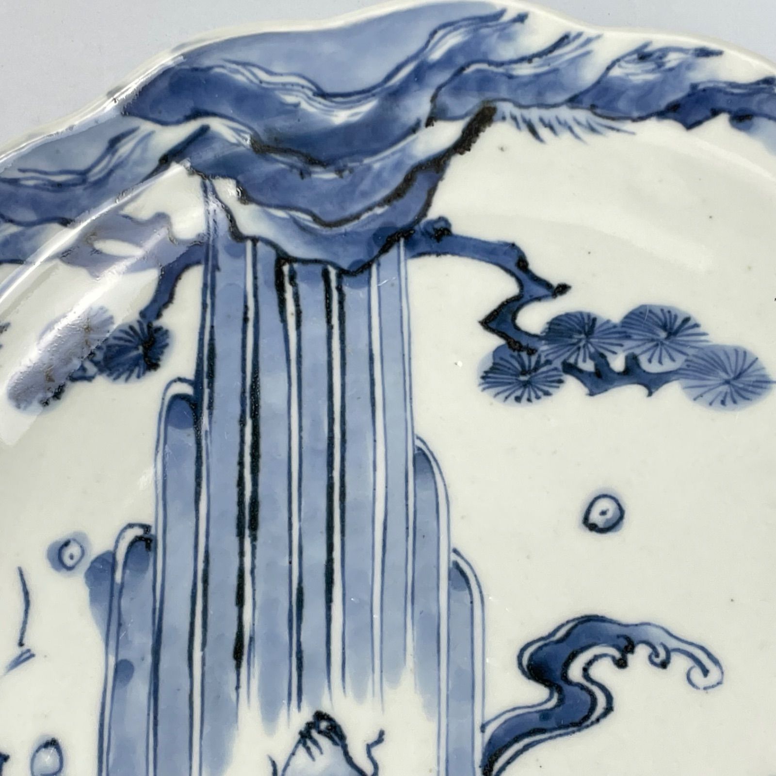 723 染付 鯉 滝登り 登竜門 古伊万里 伊万里焼 骨董 アンティーク 尺皿