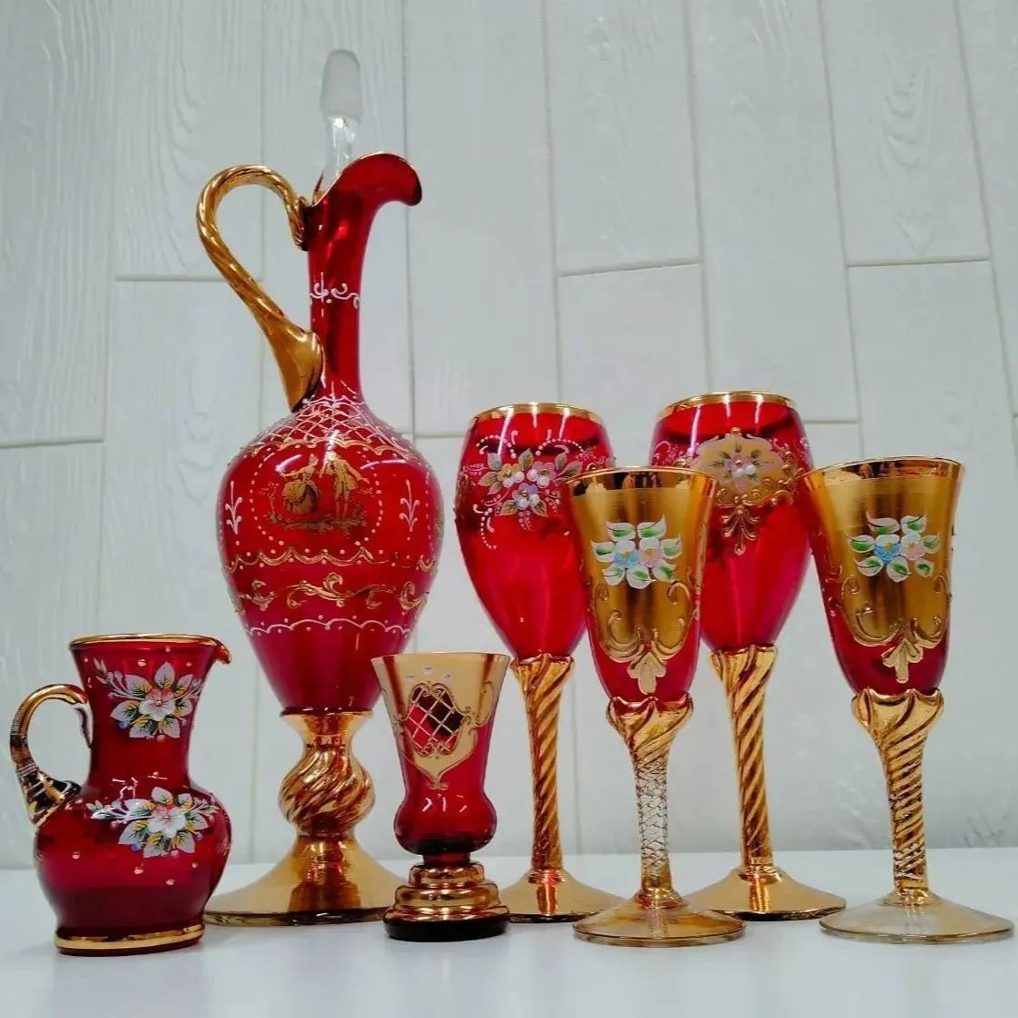 ベネチアングラスデキャンタグラスセット