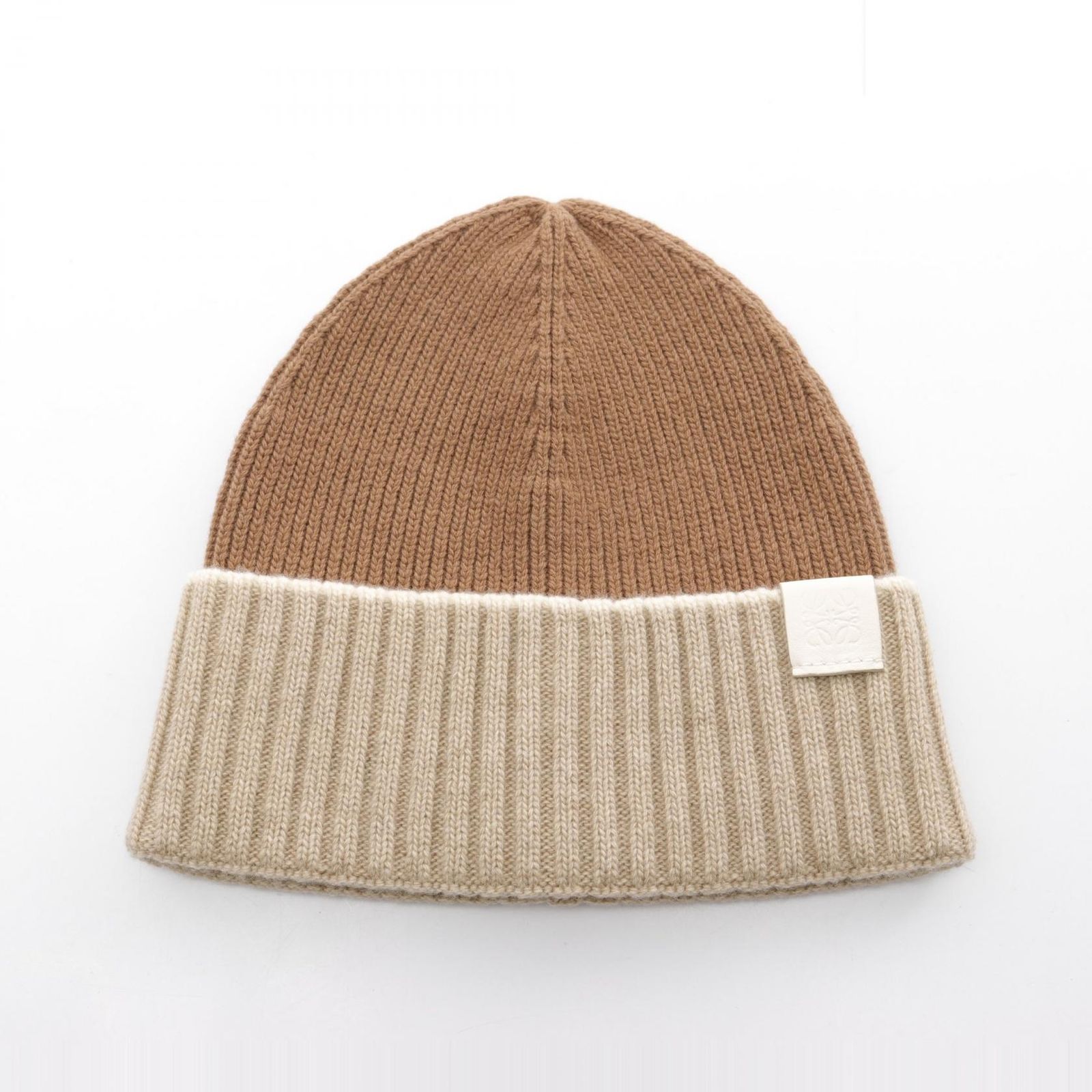 ロエベ LOEWE アナグラム ブローチ ニット ビーニー ウール ブラック