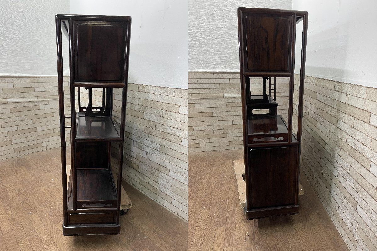 ○飾り棚 茶棚 違い棚 茶箪笥 キャビネット シェルフ 和家具 和室 昭和