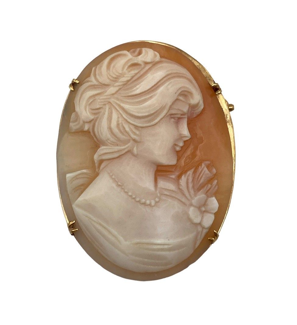 カメオK18ブローチとペンダント2way