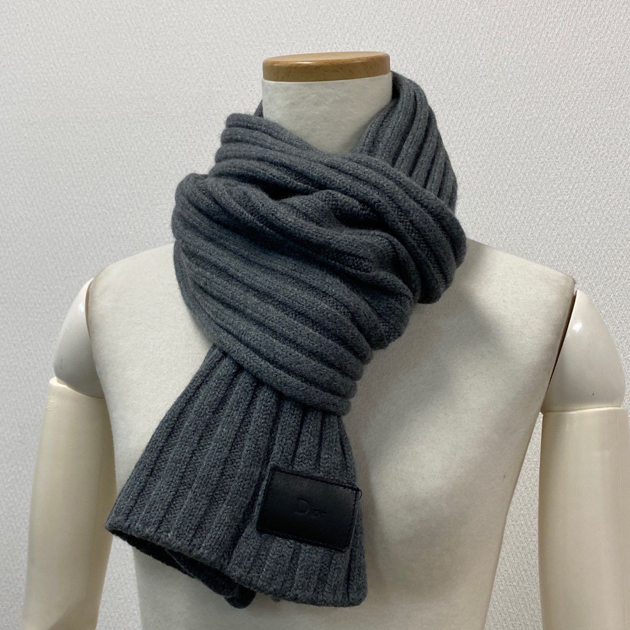 Christian Dior マフラー グレー Christian Dior ディオール ウール