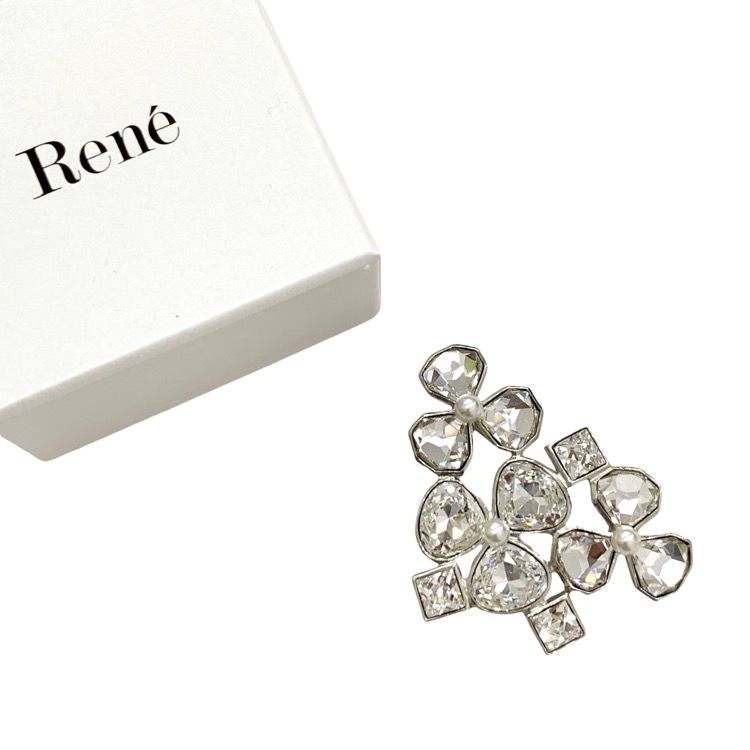 ルネ Rene ブローチ フラワーモチーフ ピンク レディース j_p F-ACE1656