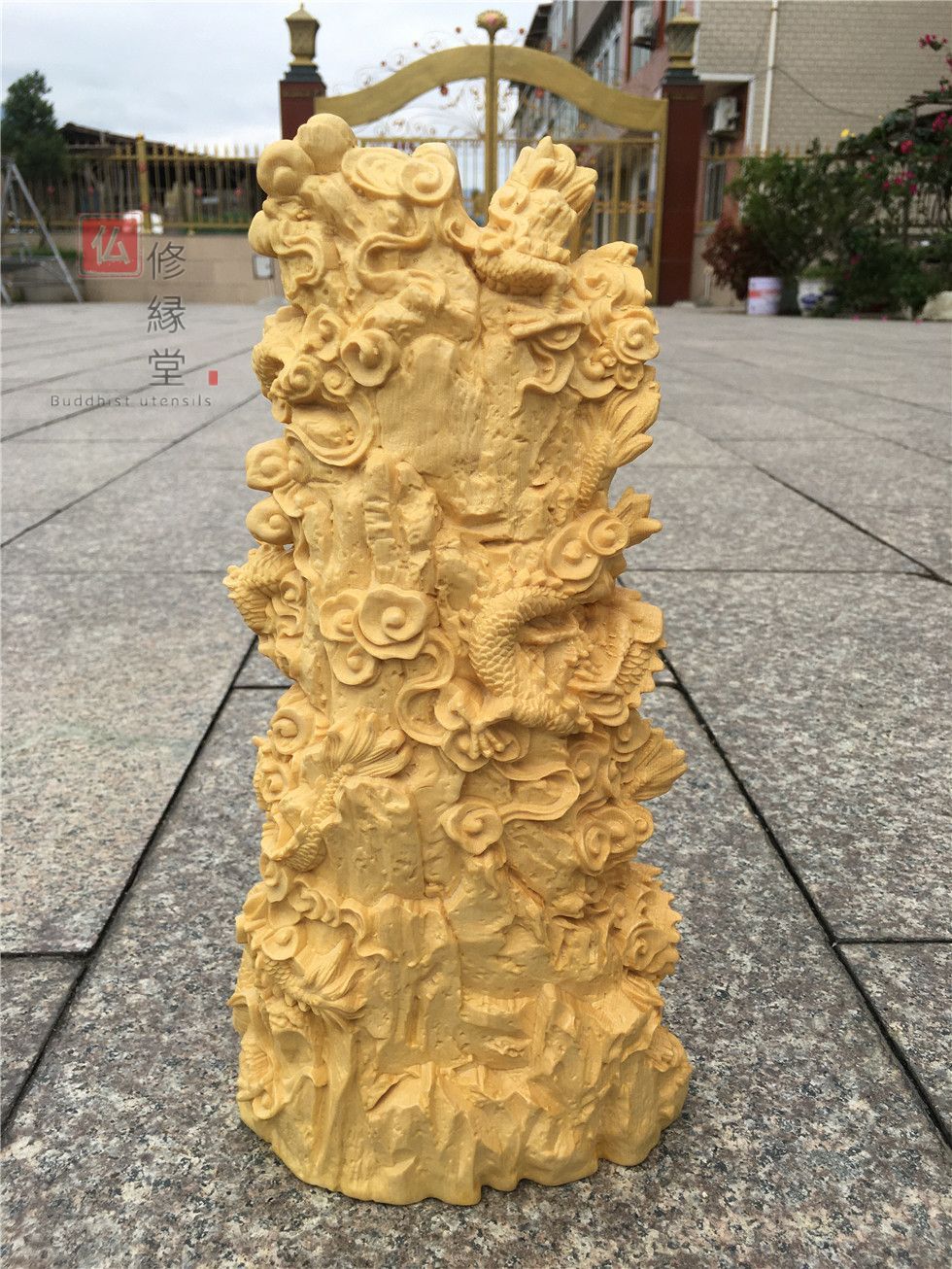 修縁堂】最高級 木彫り オンライン 仏像 九龍観音菩薩立像 彫刻 仏教