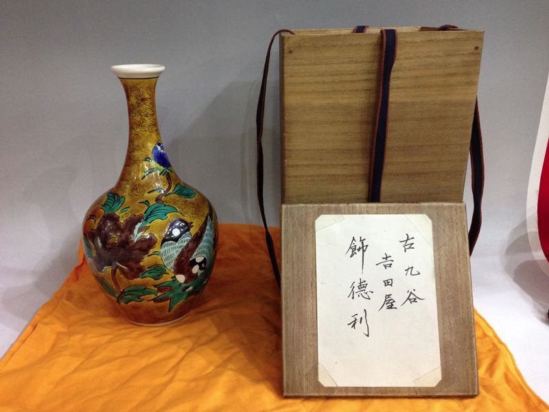 ☆古美術！ 吉田屋 花鳥紋飾大徳利 江戸時代後期 胴径 15cm 高