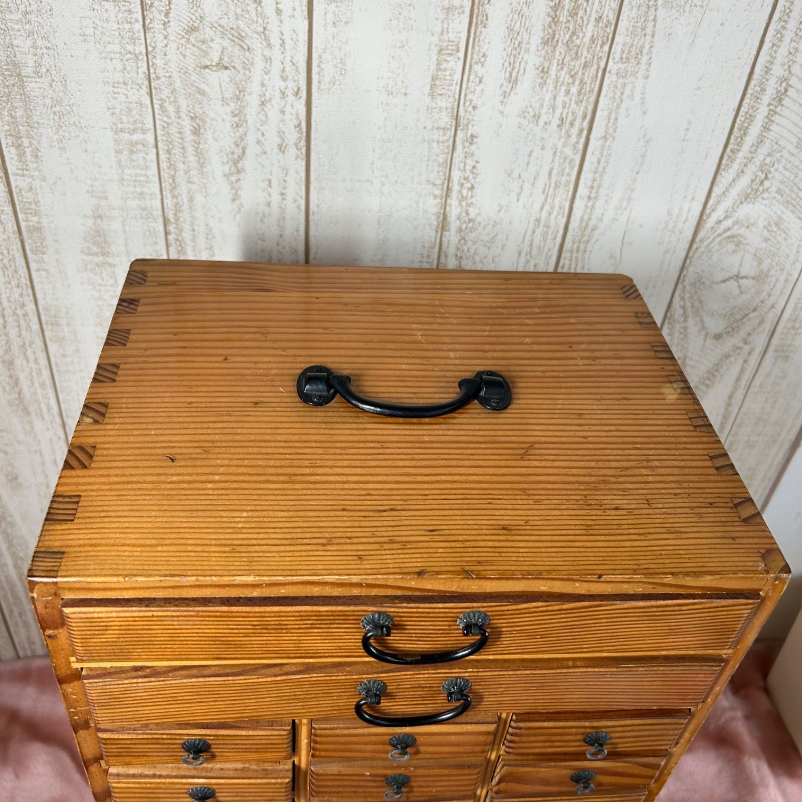 木製引き出し収納棚 薬棚薬箪笥 薬箱 引出し チェスト 収納棚 小物入