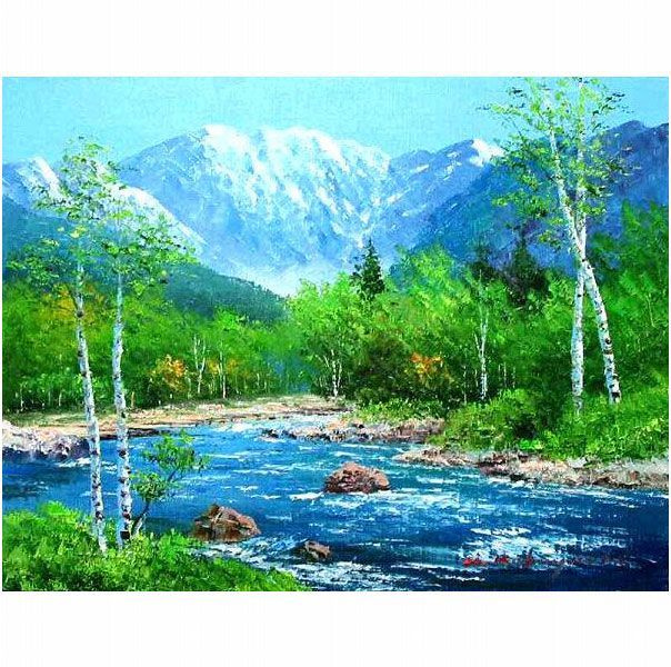 油彩画 風景画 約60cm x 50cm 風景画 油彩画 Amazon.co.jp: 黒木