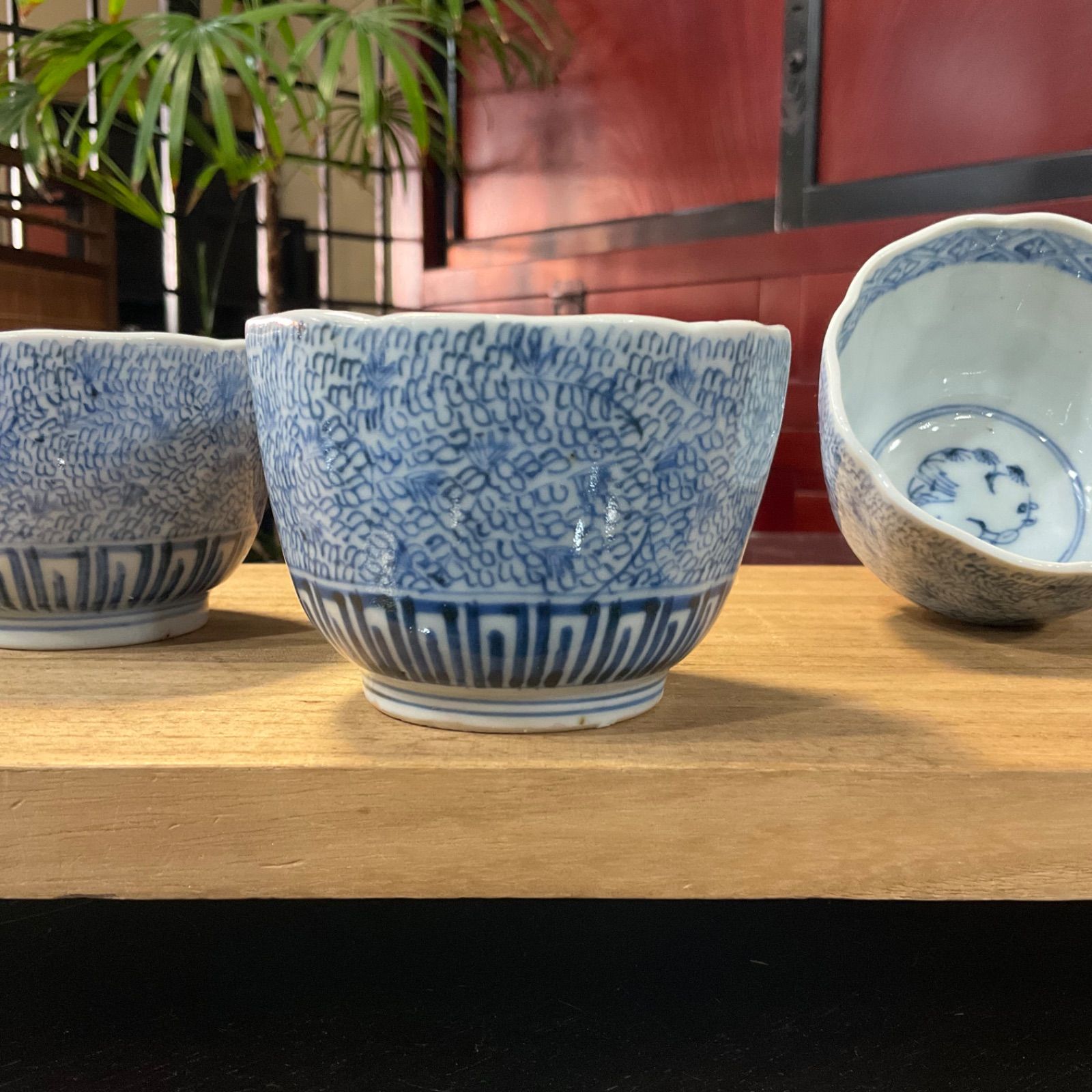 伊万里 みじん唐草 染付 蕎麦猪口 5個 [B31425] 伊万里 みじん唐草 染