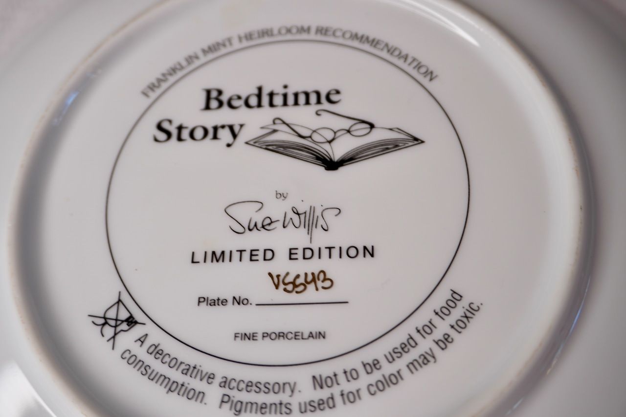 Franklin Mint 販売 テディベア 猫 絵皿 2枚セット コレクション