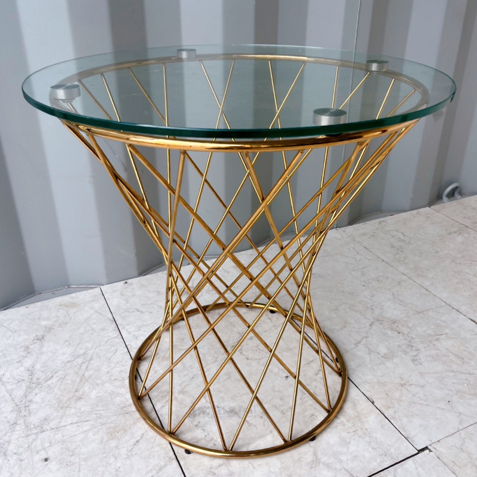 マリア サイドテーブル クリア×ゴールド φ500 マーリア サイドテーブル