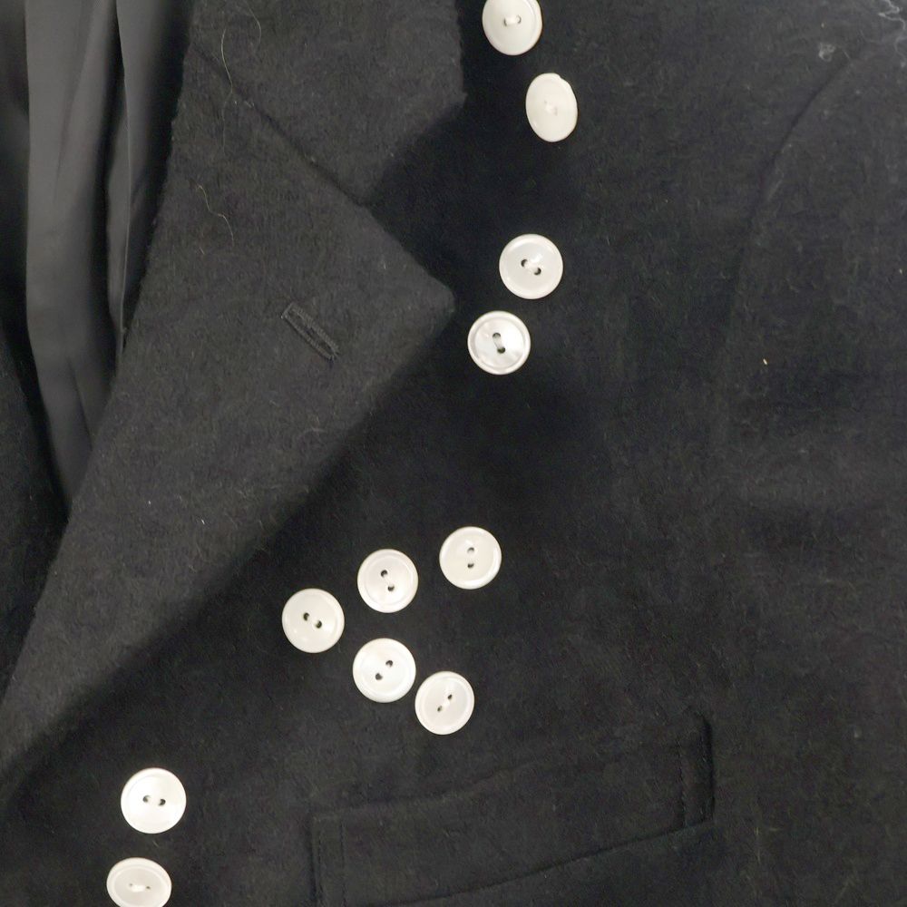 コムデギャルソンオムプリュスドット柄 ダブルボタン ロングコート