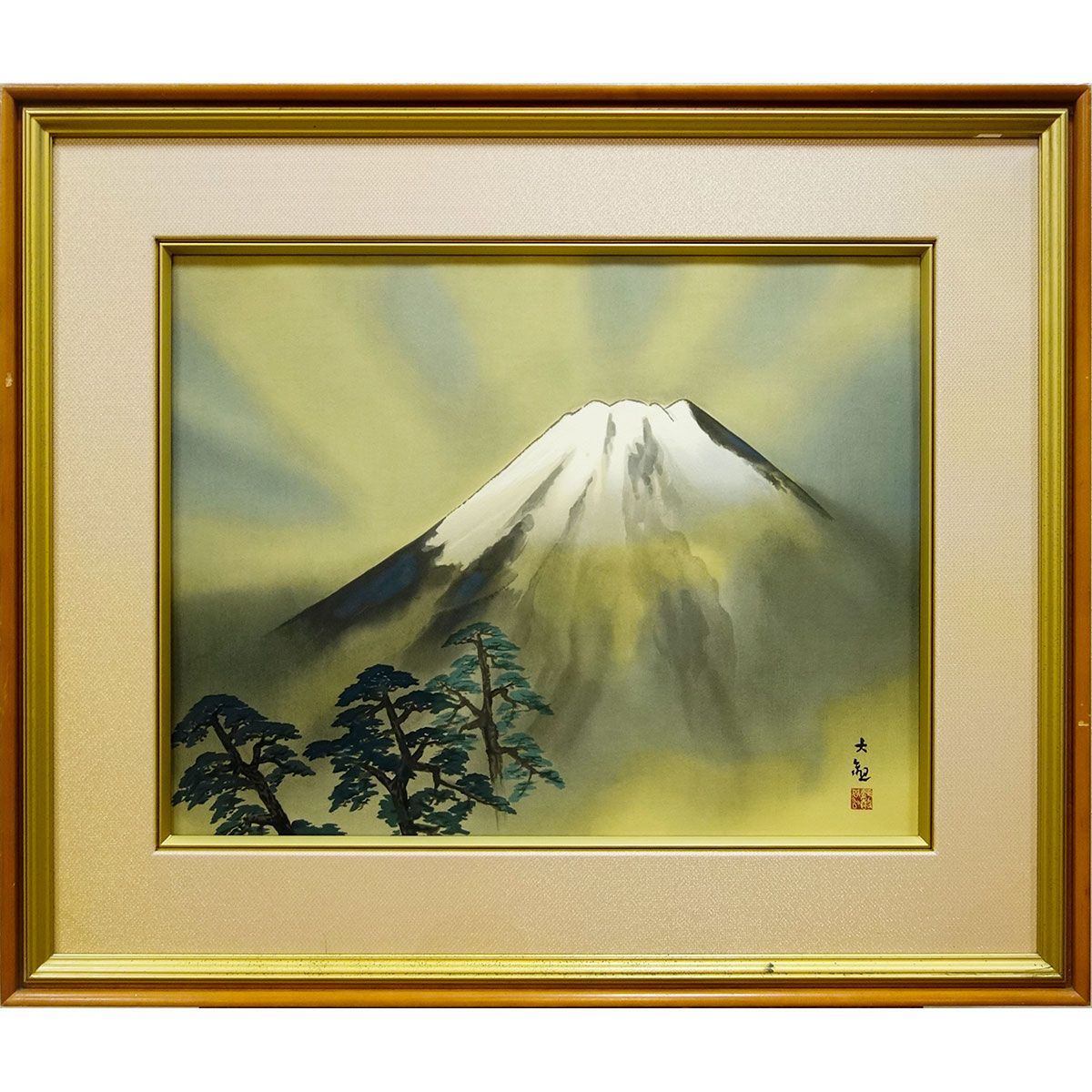 横山大観 『霊峰不二』 】 肉筆 墨画淡彩 額装 横山大観 - 足立美術館