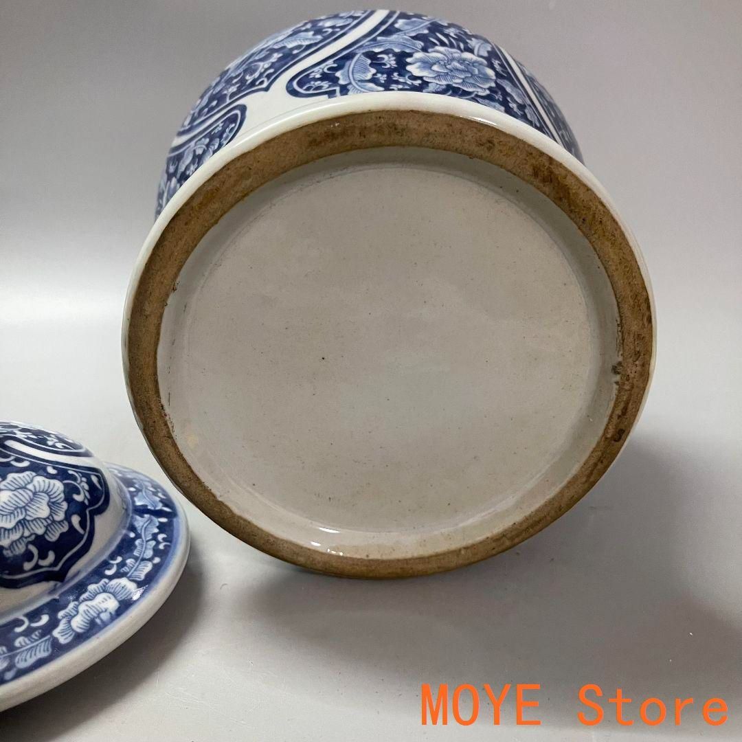 青花に花鳳紋将軍缶 景徳鎮 陶磁器 装飾品 現代工芸品