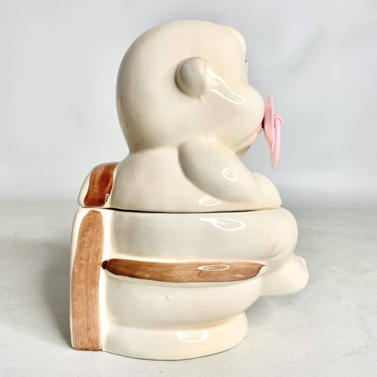 昭和レトロ 赤ちゃん おしゃぶり 天使 陶器 小物入れ 置物 トイレ