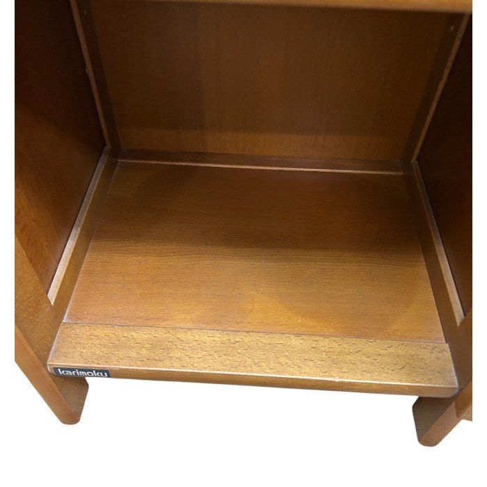 アンティーク】カリモク 木製 電話台 FAX台 収納棚 昭和レトロ 古家具