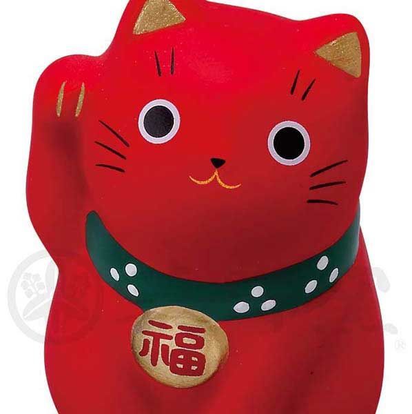 24Pセット）錦彩 福おいで招き猫（小・赤） 7119 ◎2セット目～大幅